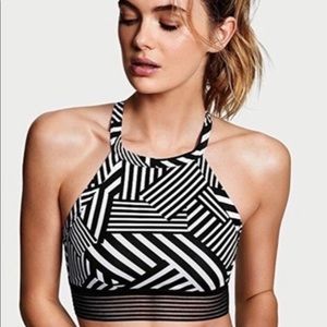 Victoria’s Secret Sport Striped High Neck Bra Sz M